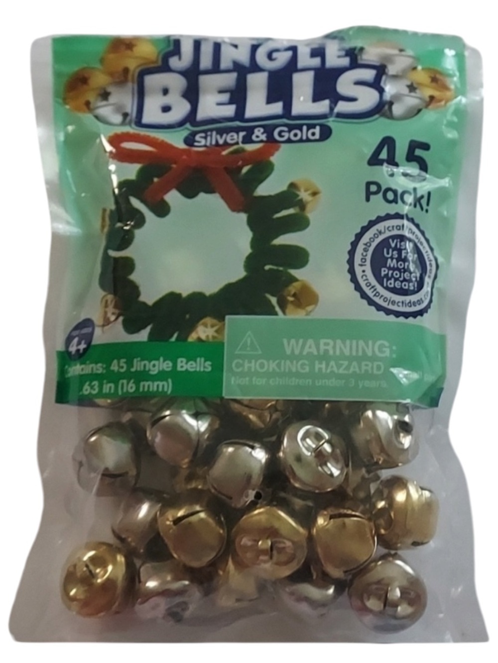 JINGLE bells Silver and Gold Cloches Bells 44  Count Christmas Crafting missed 1